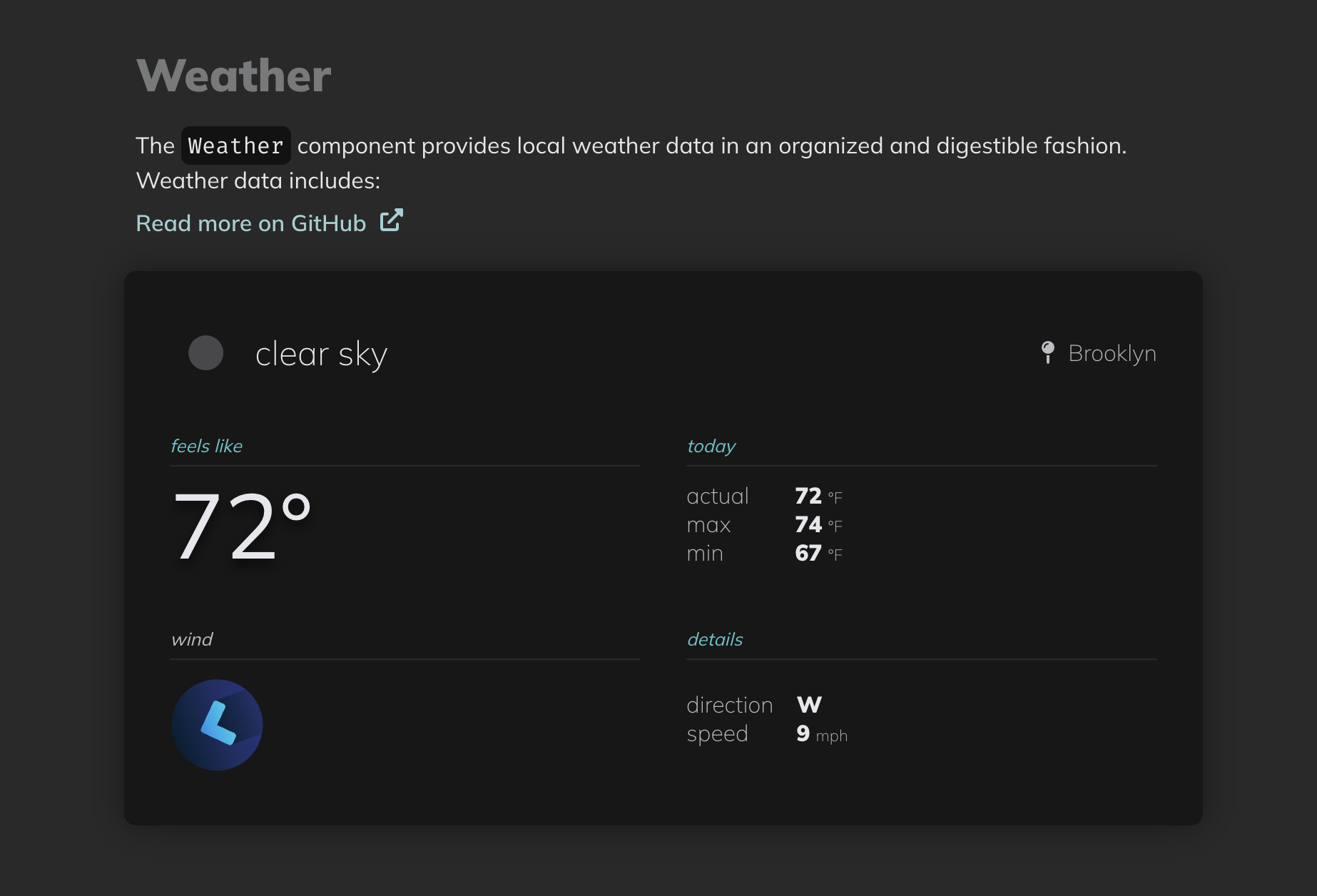 React Widgets - Weather